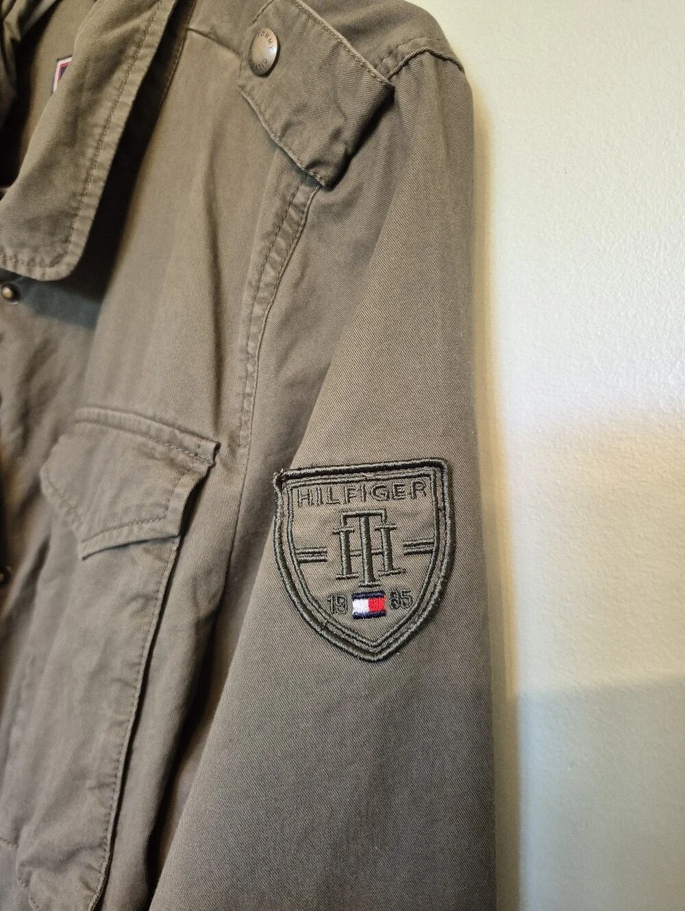 Tommy Hilfiger Women's Olive Green Drawstring Military Utility Jacket Size Large - Picture 3 of 7